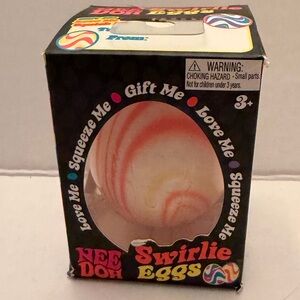 NeeDoh Swirlie Egg, Squishy Egg, RARE - Orange/Yellow/White QUICK SHIP